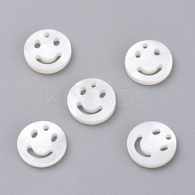 Natural White Shell Mother of Pearl Shell Charms SSHEL-L018-002-1