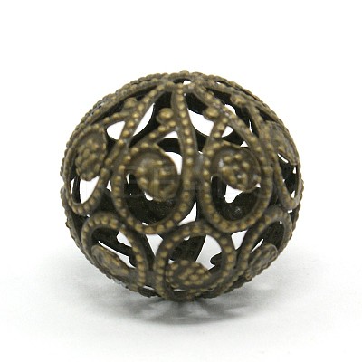 Mixed Iron Filigree Hollow Round Beads IFIN-X0008-AB-NF-1