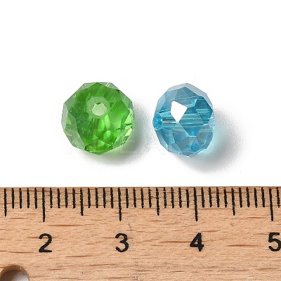 Electroplate Faceted Rondelle AB Color Plated Transparent Glass Beads GLAA-R152-10mm-M2-1