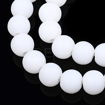 Imitation Jade Glass Beads Strands GLAA-T032-J8mm-MD01-1