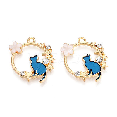 Alloy Crystal Rhinestone Pendants LS-X-ENAM-S120-002B-1