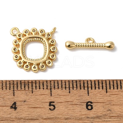 Brass Micro Pave Clear Cubic Zirconia Toggle Clasps KK-N254-68G-1