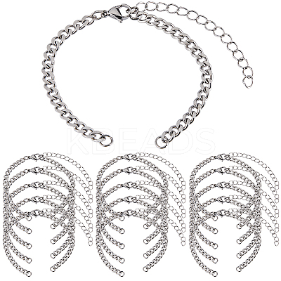 16Pcs 304 Stainless Steel Twisted Chains Bracelet Making AJEW-SC0002-50-1