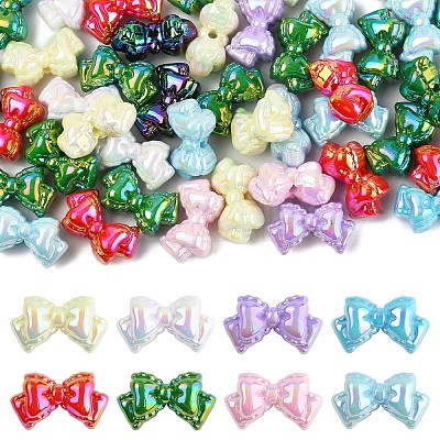 50Pcs UV Plating Opaque Acrylic Beads MACR-YW0004-11-1