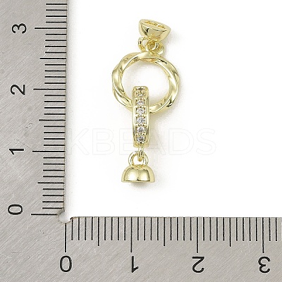 Brass Micro Pave Clear Cubic Zirconia Fold Over Clasps LS-KK-C107-08G-1