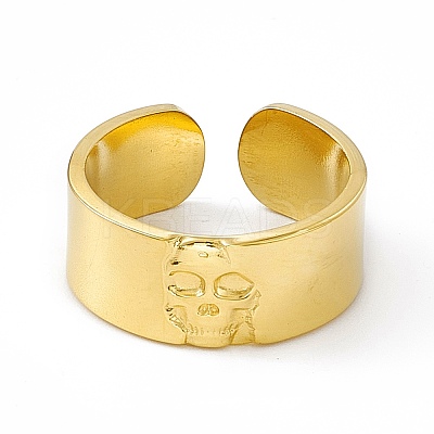 Ion Plating(IP) 304 Stainless Steel Cuff Ring for Women RJEW-C060-31G-1