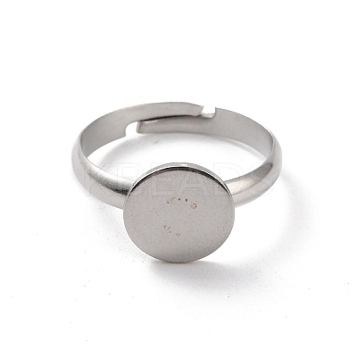 Non-Tarnish 304 Stainless Steel Pad Ring Settings X-STAS-K278-11C-P-1