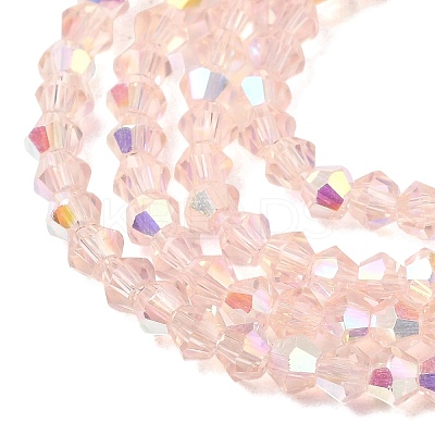 AB Color Plated Transparent Glass Beads Strands GLAA-G127-01A-1