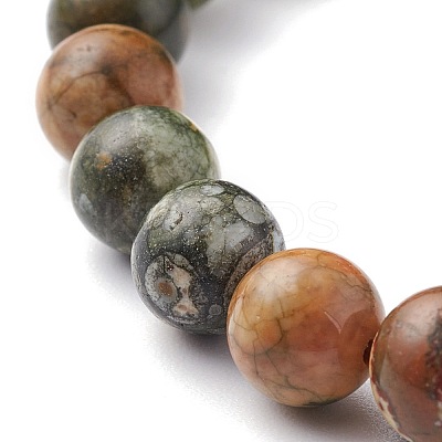 Natural Rhyolite Jasper Beaded Bracelets BJEW-JB06471-1