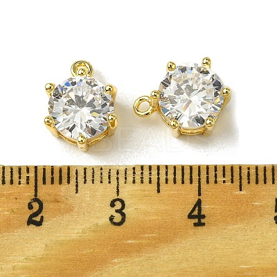 Brass Micro Pave Cubic Zirconia Charms FIND-Z035-07G-1