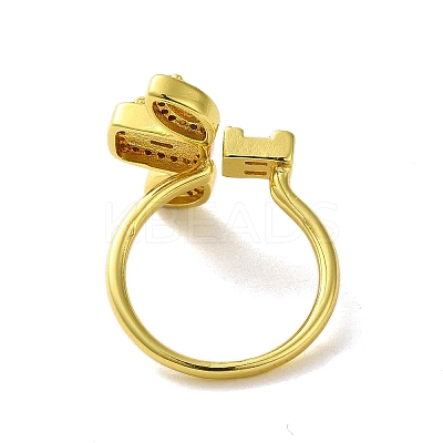 Brass with Cubic Zirconia Rings RJEW-B057-04G-03-1