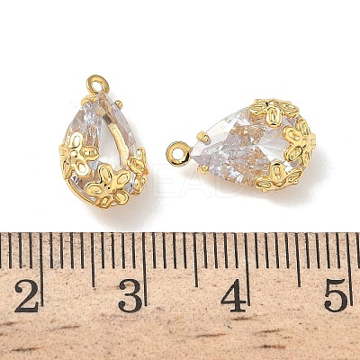 Brass Micro Pave Cubic Zirconia Pendants KK-Z136-06G-01-1