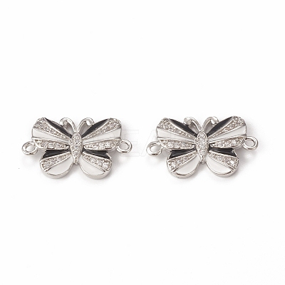 Brass Micro Pave Cubic Zirconia Connector Charms KK-E068-VB407-1-1