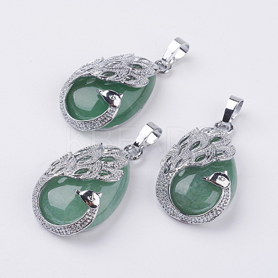Natural Green Aventurine Pendants G-E442-04M-1