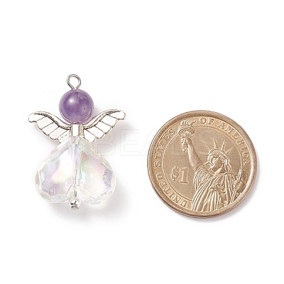 Natural Amethyst AB Color Acrylic Pendants PALLOY-TA00001-01-1