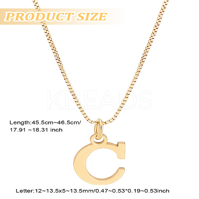 1pc 304 Stainless Steel Letter Pendant Necklaces NJEW-LP0001-38C-G-1