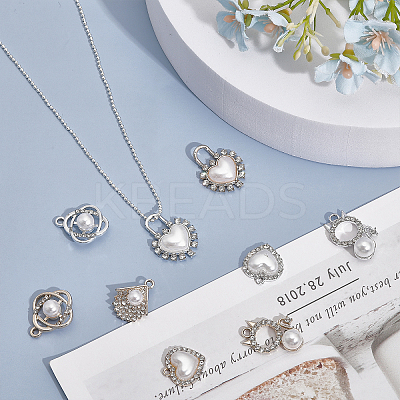 20Pcs 10 Style Alloy Rhinestone Pendants ALRI-CA0001-13-1