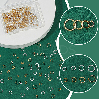 320Pcs 8 Styles 304 Stainless Steel Open Jump Rings STAS-WR0001-27-1