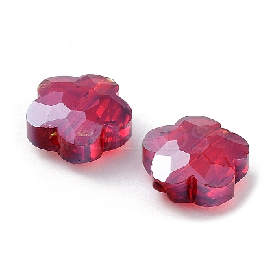 Transparent Electroplate Glass Beads GLAA-D016-17F-1