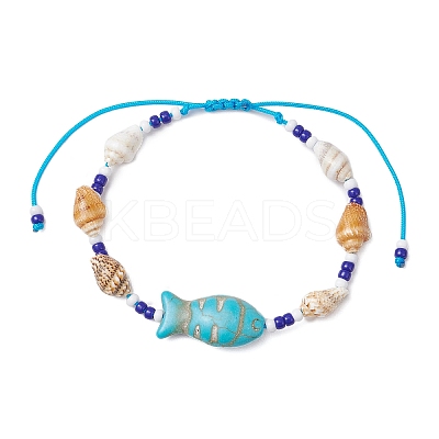 Glass Seed Beaded Braided Bead Bracelets BJEW-MZ00172-1