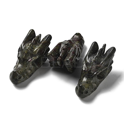 Natural Dragon Blood Healing Dragon Head Figurines DJEW-L010-05H-1