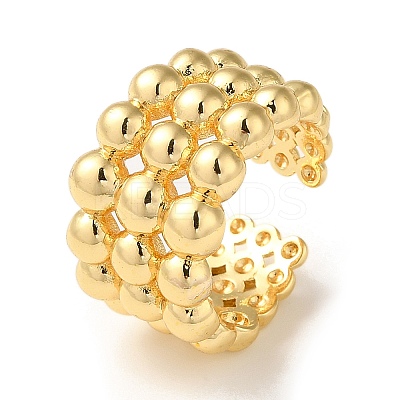 Rack Plating Brass Open Cuff Rings for Women RJEW-M162-11G-1