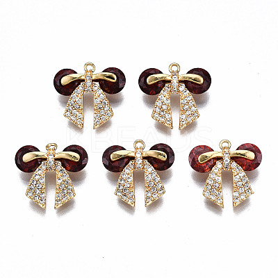 Brass Micro Pave Cubic Zirconia Pendants KK-Q277-065B-NF-1