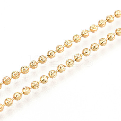 2MM Brass Textured Ball Chain Necklace Making KK-N258-21G-1