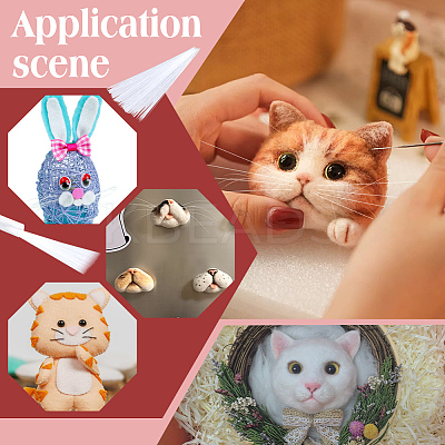 Plastic Simulated Animal Whiskers for Crafts Needle Felting DIY-WH0430-904A-02-1
