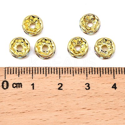 Brass Rhinestone Spacer Beads RB-A014-Z8mm-28G-1