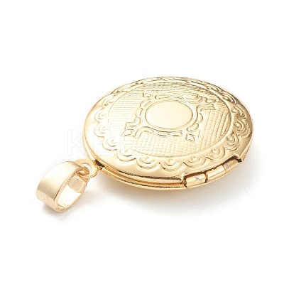 Brass Locket Pendants KK-P199-06G-1