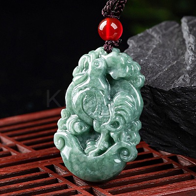 Natural Jadeite Pendant Necklaces G-H306-05-10-1