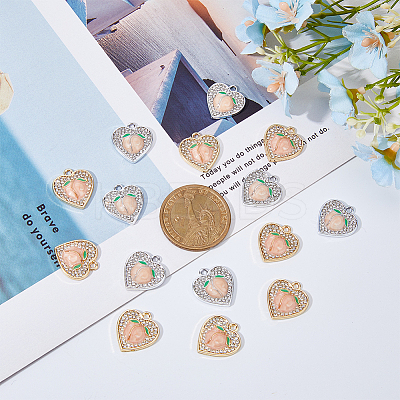 40Pcs 2 Colors Alloy Enamel Pendants FIND-DC0003-28-1
