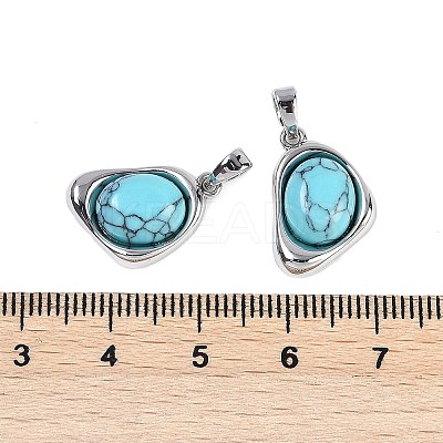 Synthetic Turquoise Pendants KK-U043-52P-03-1