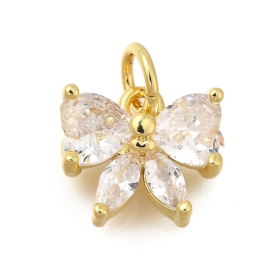 Rack Plating Brass Micro Pave Cubic Zirconia Charms KK-I716-22G-02-1