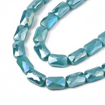 Electroplate Opaque Solid Color Glass Beads Strands X-EGLA-N002-25-A06-1
