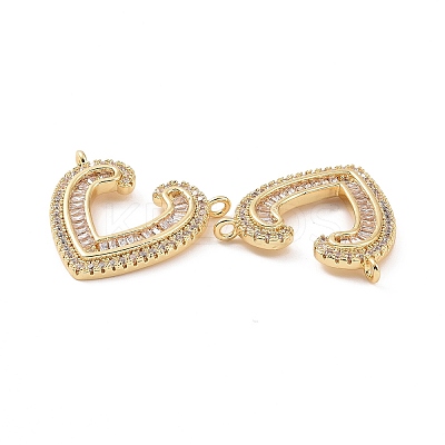 Brass Pave Clear Cubic Zirconia Pendants KK-E068-VC477-1