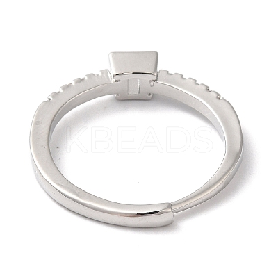 Rack Plating Brass Clear Cubic Zirconia Constellation Adjustable Rings for Women RJEW-S407-08P-02-1