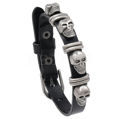 Alloy Skull Rivets Bracelet LS-BJEW-C037-03A-1
