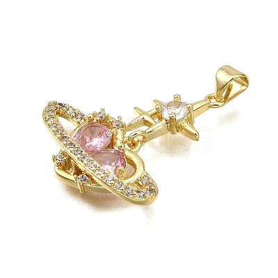 Brass Micro Pave Cubic Zirconia Pendants KK-K401-02B-G-1