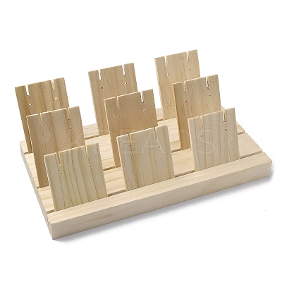 3-Slot Wooden Earring Display Card Stands LS-EDIS-R027-01A-03-1