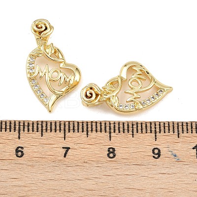 Mother's Day Brass Cubic Zirconia Pendants KK-L251-05G-1