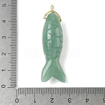 Natural Green Aventurine Carved Pendants G-P599-08G-06-1