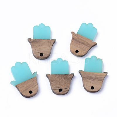 Resin & Walnut Wood Pendants RESI-N025-011A-1