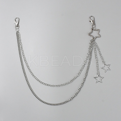 Alloy Double Layer Trousers Chain HJEW-WH20071-008P-1
