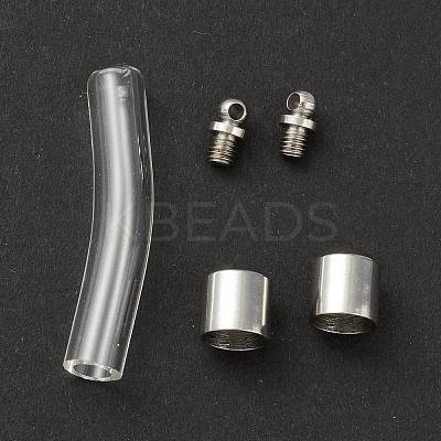 Transparent Glass Vial Pendant Normal Link Connectors GLAA-D004-01P-02-1