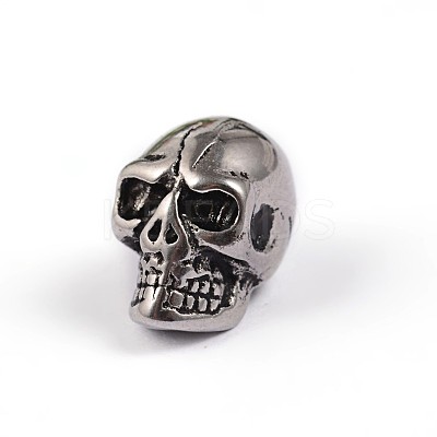 Retro Skull 304 Stainless Steel European Large Hole Beads STAS-F072-09-1