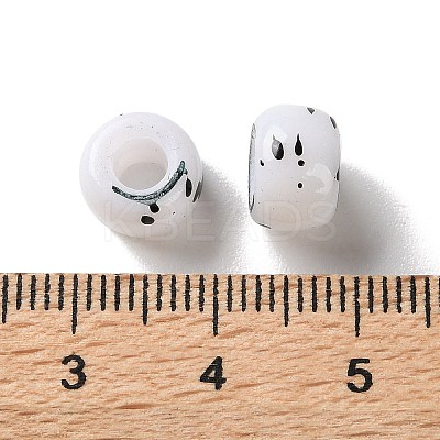 Spray Painted ABS Plastic European Beads KY-G033-01A-01-1