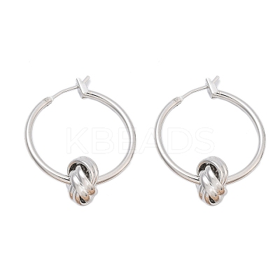 Brass Twist Hoop Earrings for Women EJEW-L297-01A-P-1