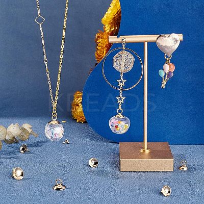 100Pcs 5 Style 304 Stainless Steel Bead Cap Pendant Bails STAS-UN0024-17-1